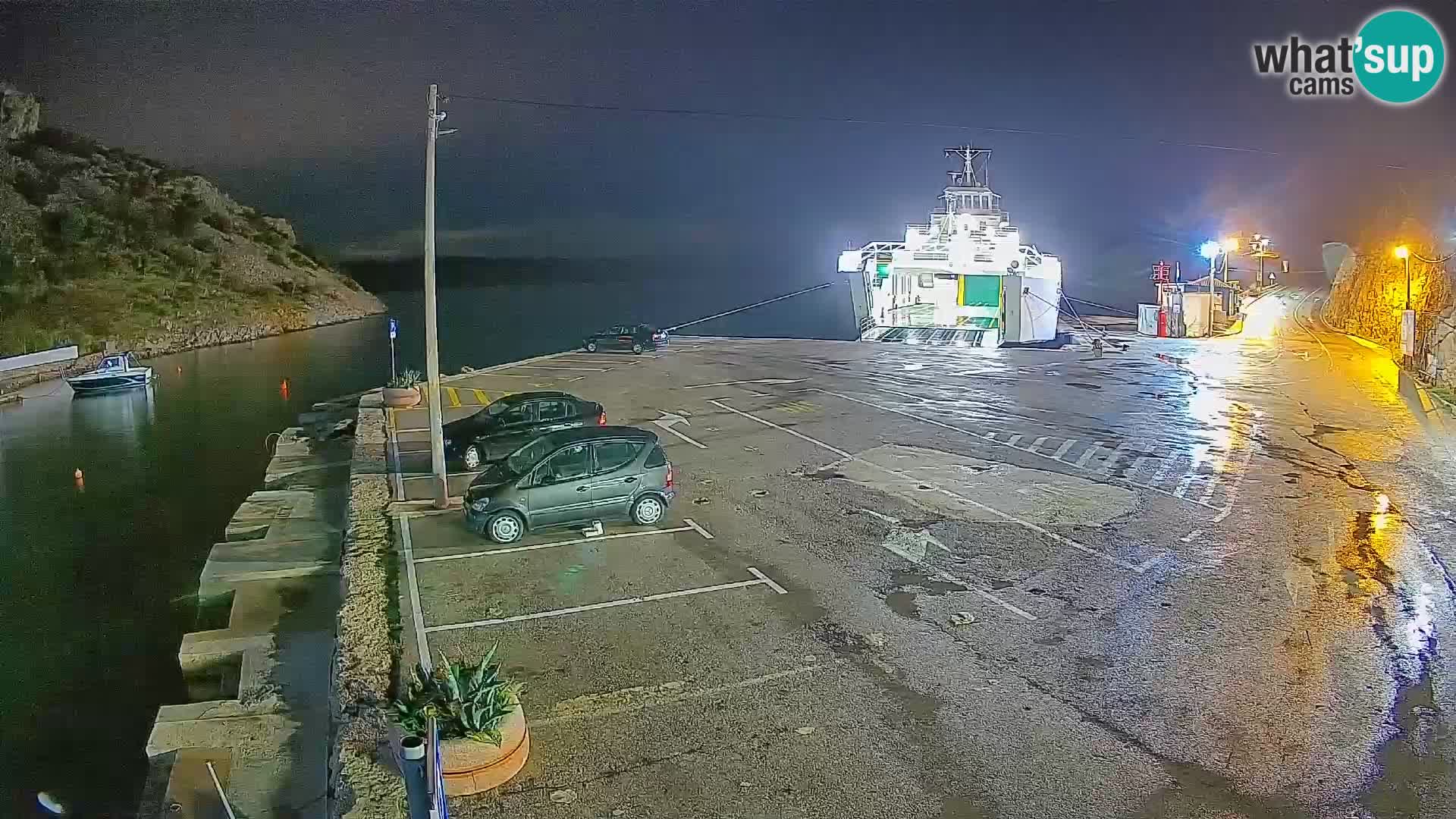 Webcam port de ferry de Prizna – vers l’île de Pag