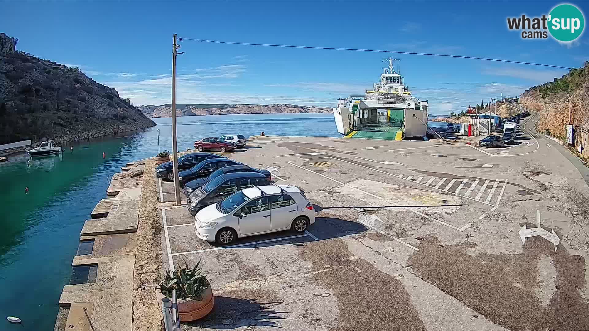 Webcam Fährhafen Prizna – zur Insel Pag