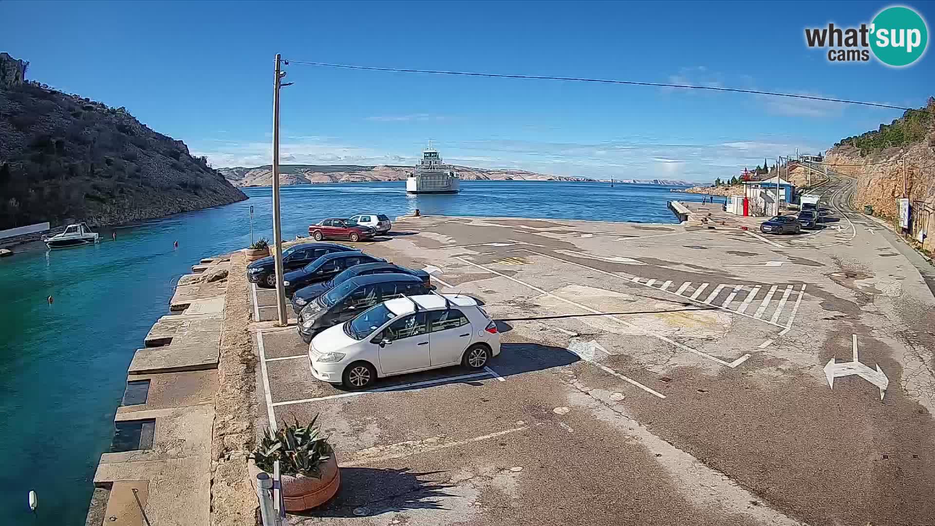 Webcam Fährhafen Prizna – zur Insel Pag