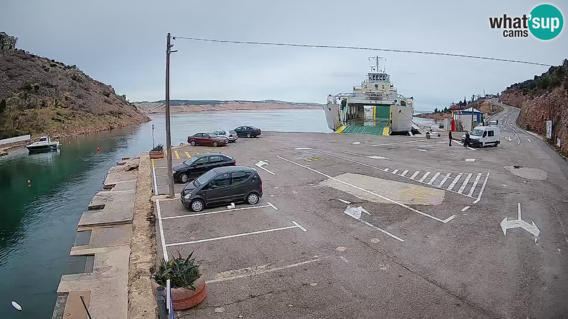 Webcam port de ferry de Prizna – vers l’île de Pag