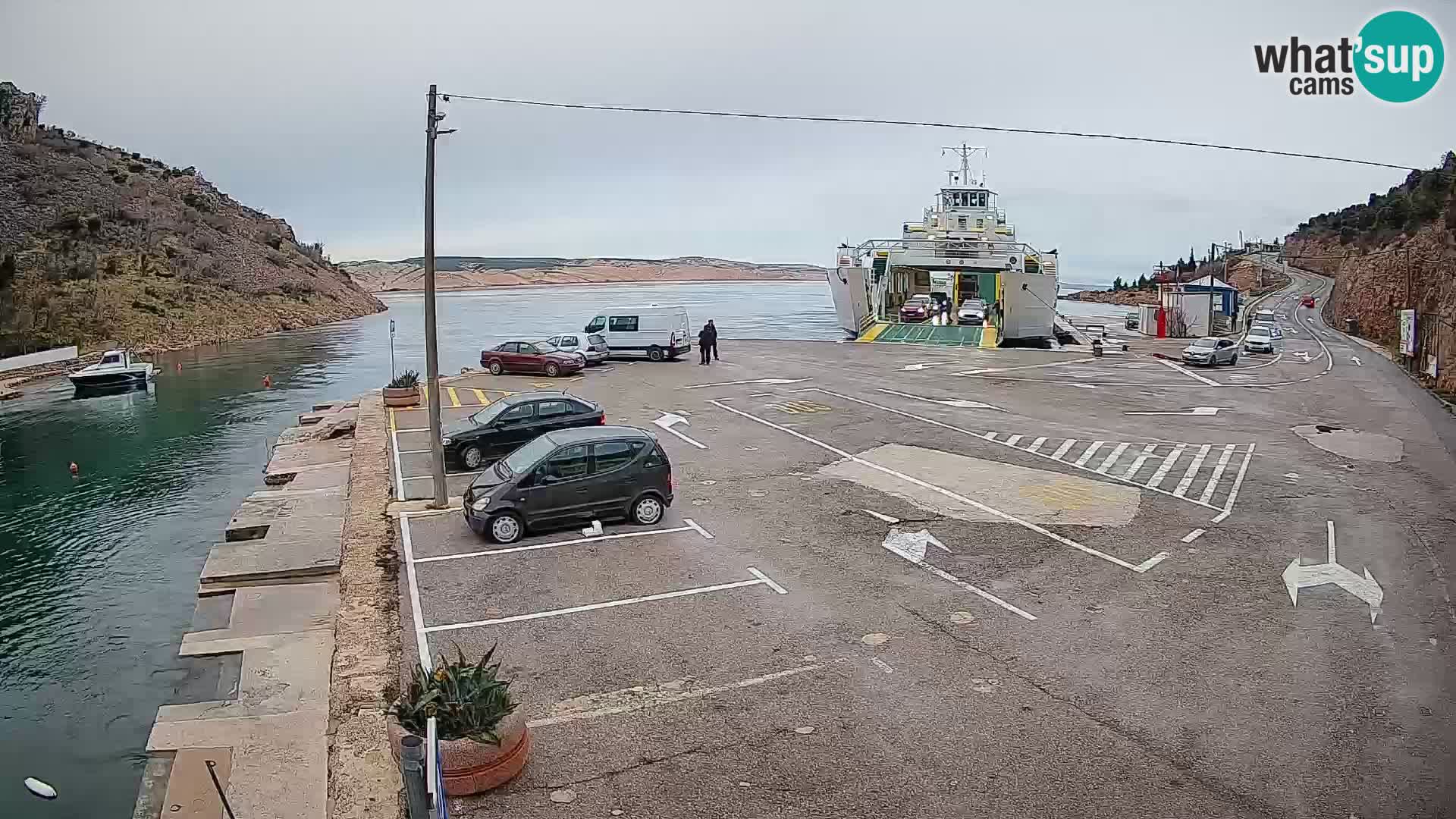Webcam port de ferry de Prizna – vers l’île de Pag