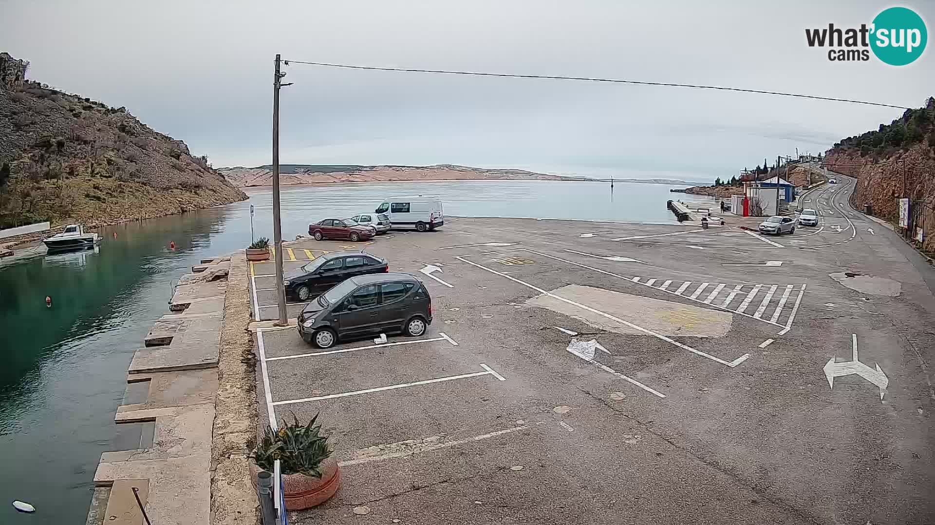 Webcam port de ferry de Prizna – vers l’île de Pag