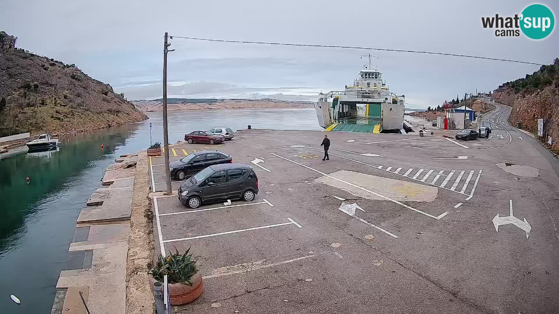 Webcam port de ferry de Prizna – vers l’île de Pag