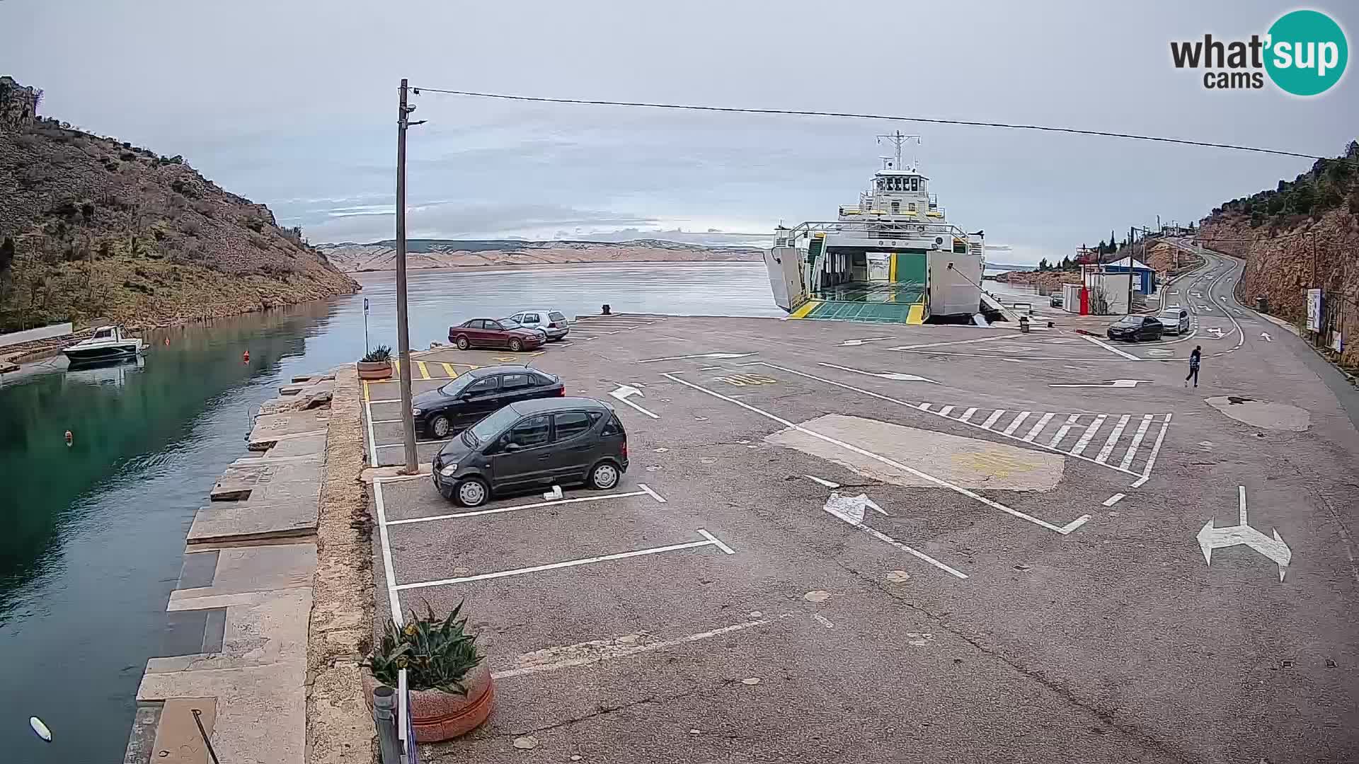 Webcam port de ferry de Prizna – vers l’île de Pag