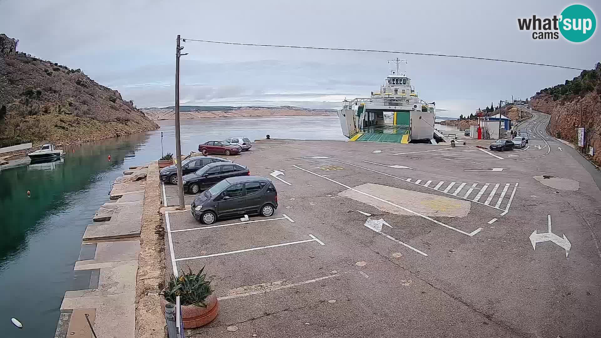 Webcam Fährhafen Prizna – zur Insel Pag