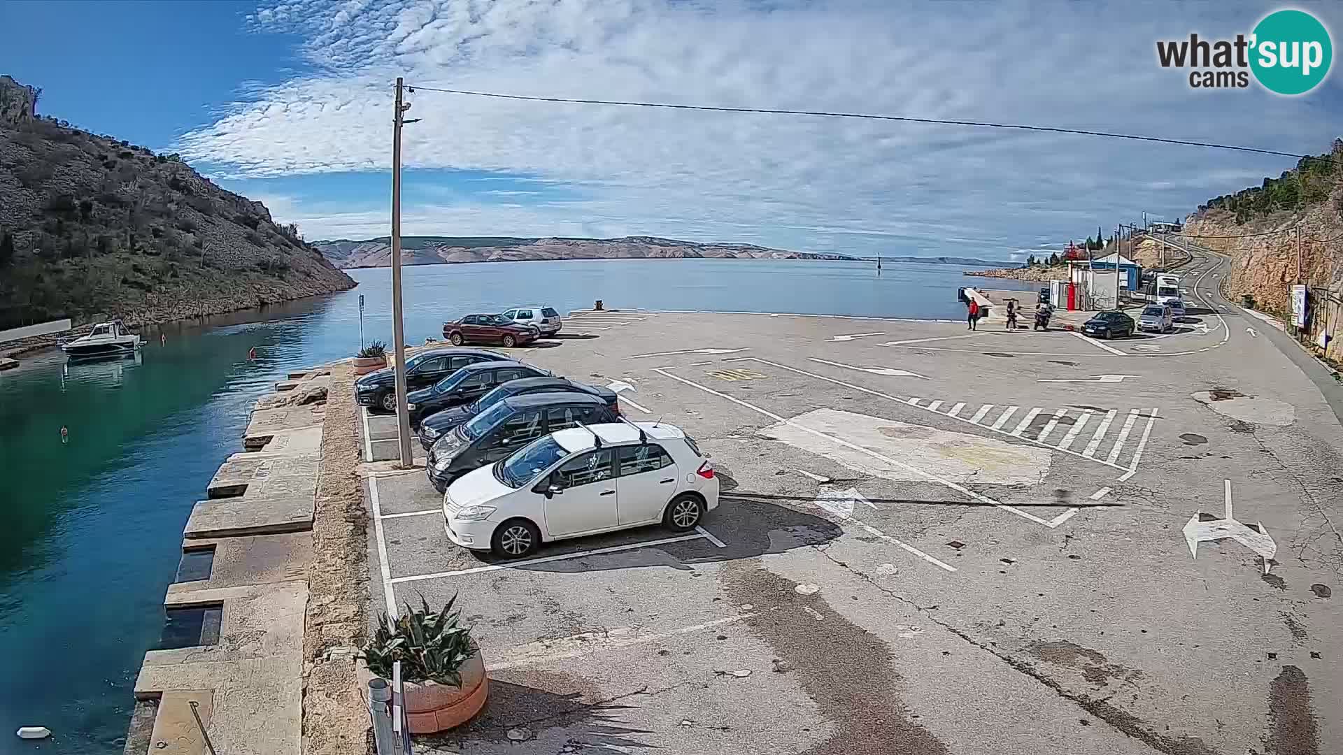 Webcam Fährhafen Prizna – zur Insel Pag