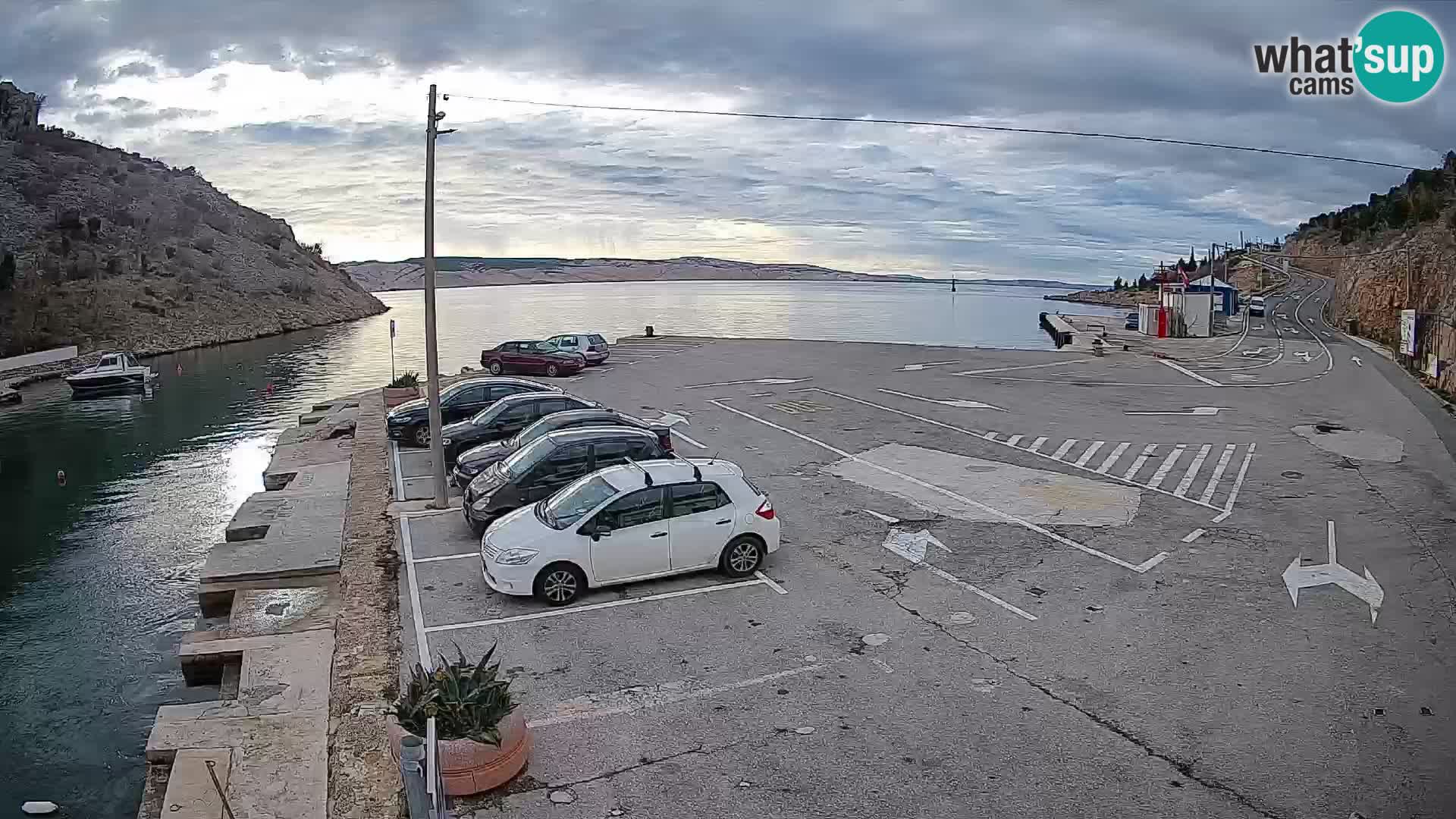 Webcam Fährhafen Prizna – zur Insel Pag