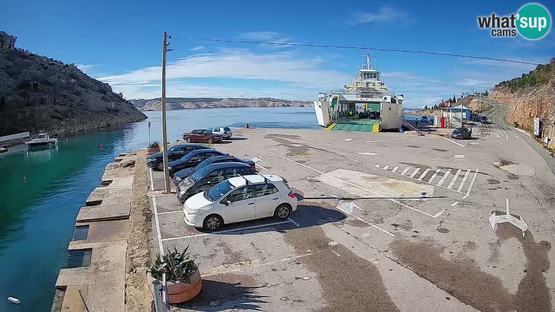 Webcam Fährhafen Prizna – zur Insel Pag