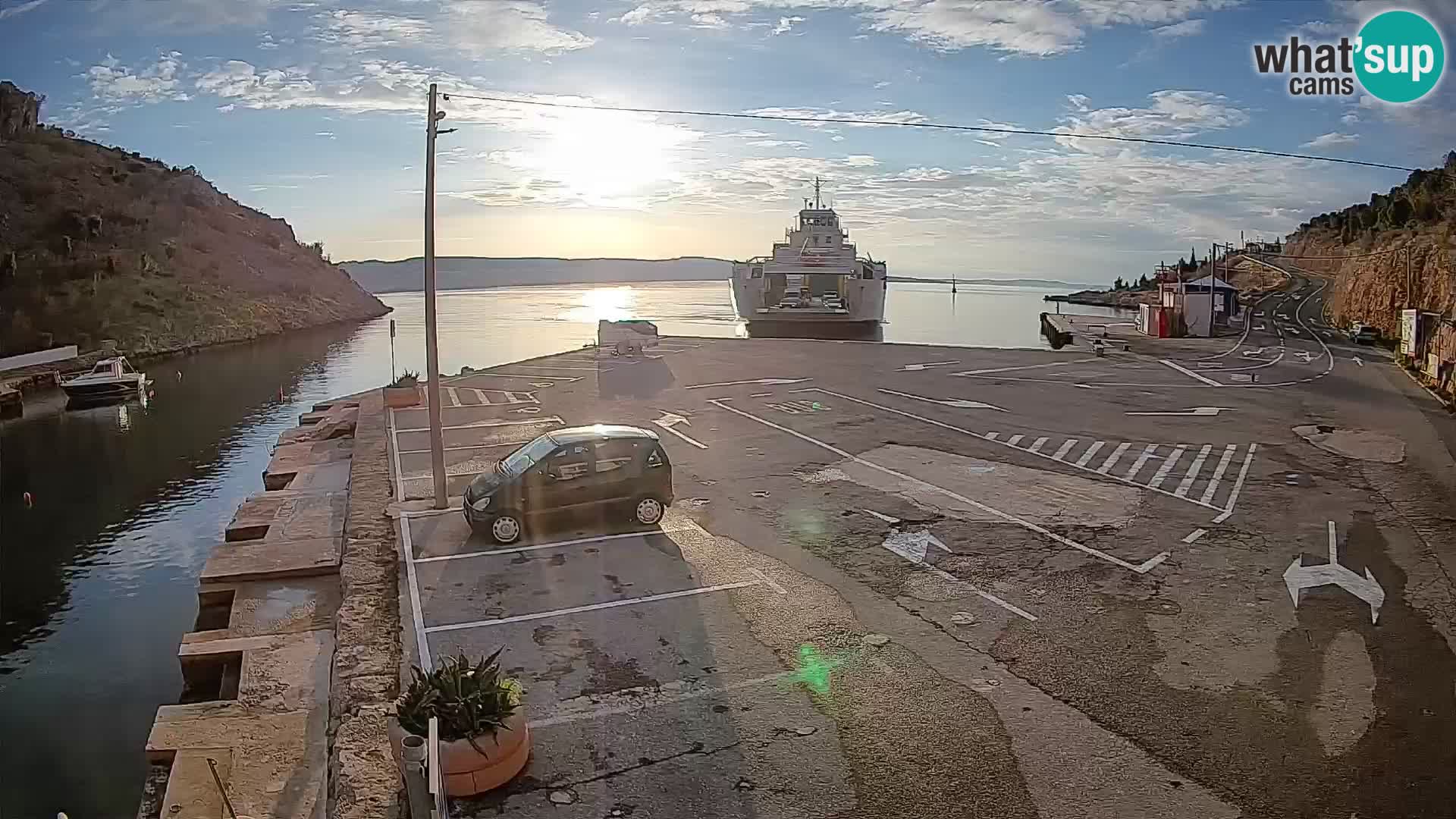 Webcam Fährhafen Prizna – zur Insel Pag