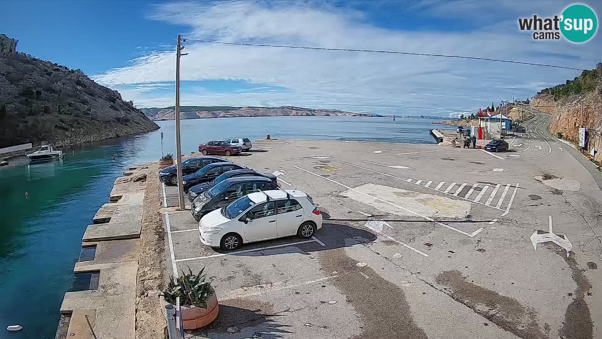 Webcam Fährhafen Prizna – zur Insel Pag