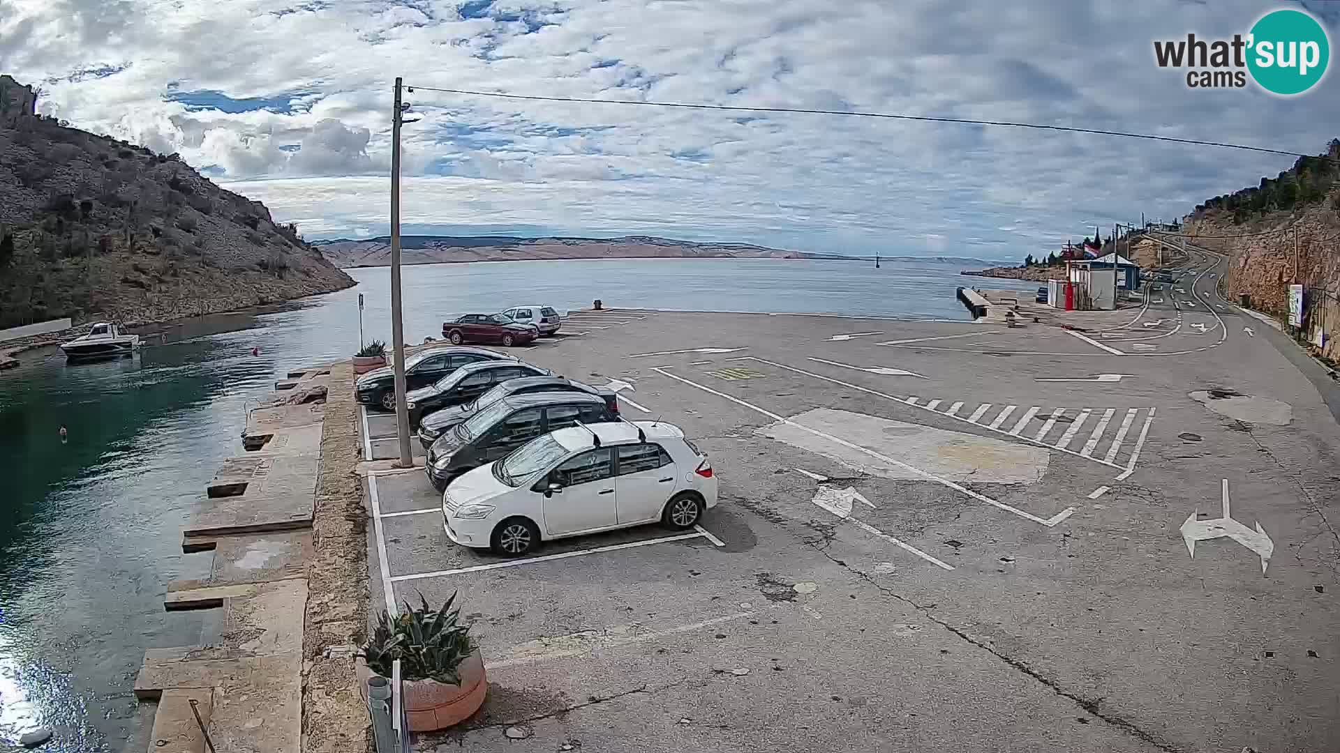 Webcam Fährhafen Prizna – zur Insel Pag