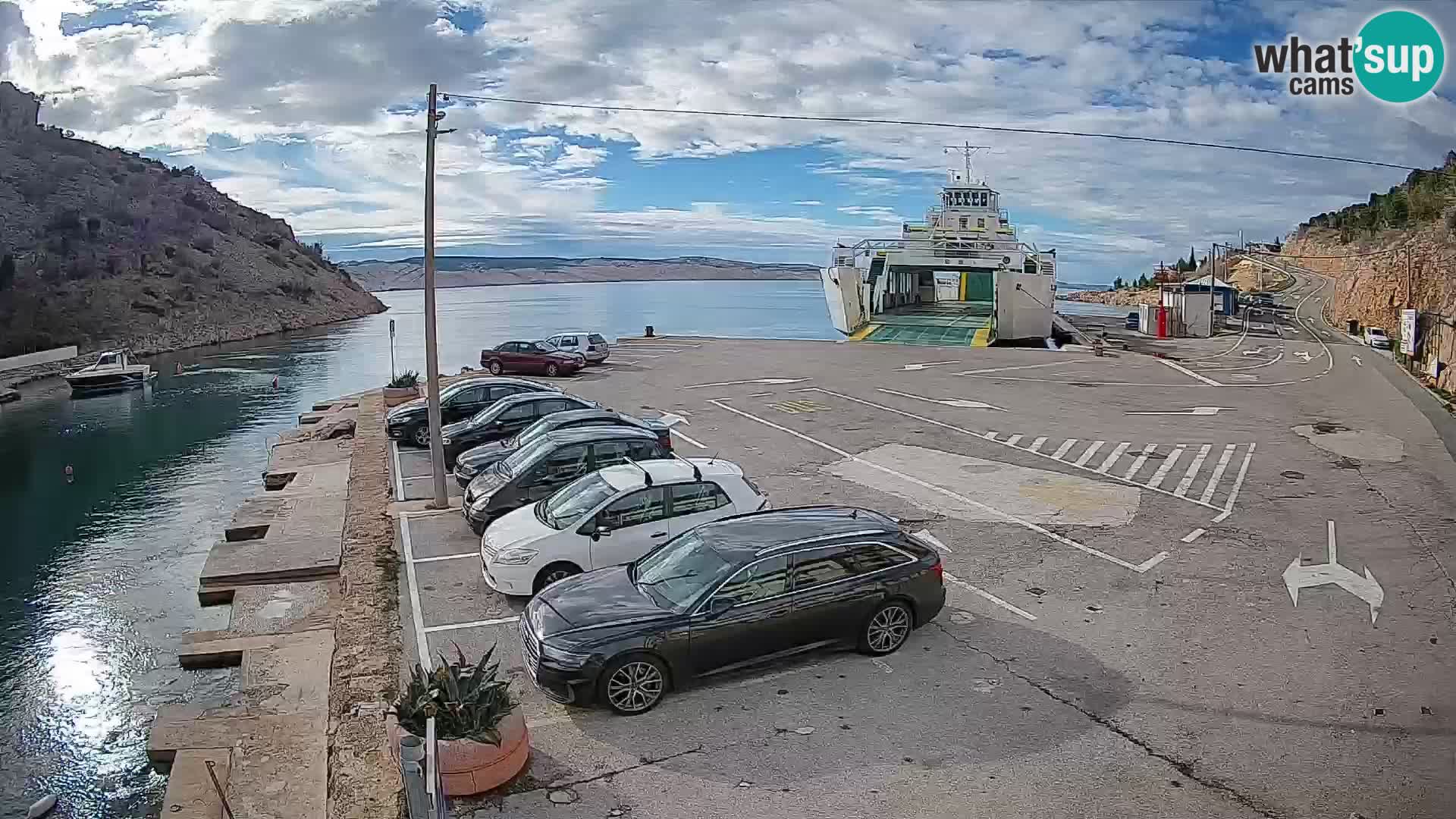 Webcam Fährhafen Prizna – zur Insel Pag