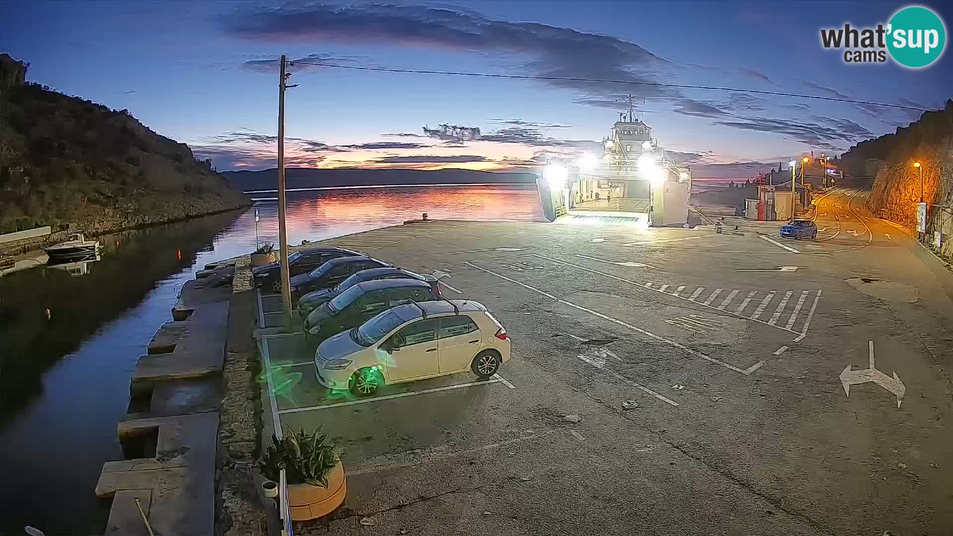 Webcam Fährhafen Prizna – zur Insel Pag