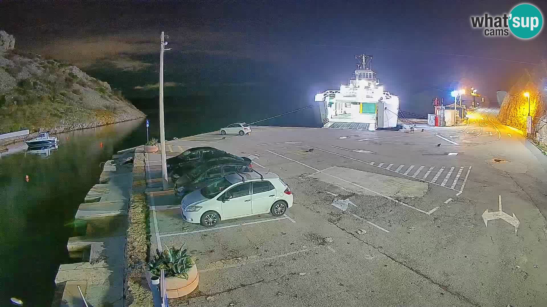 Webcam port de ferry de Prizna – vers l’île de Pag
