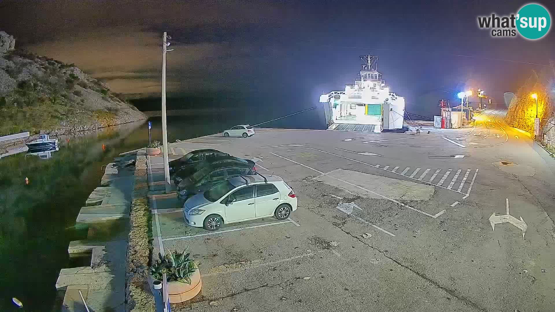 Webcam Prizna ferry port to Pag island