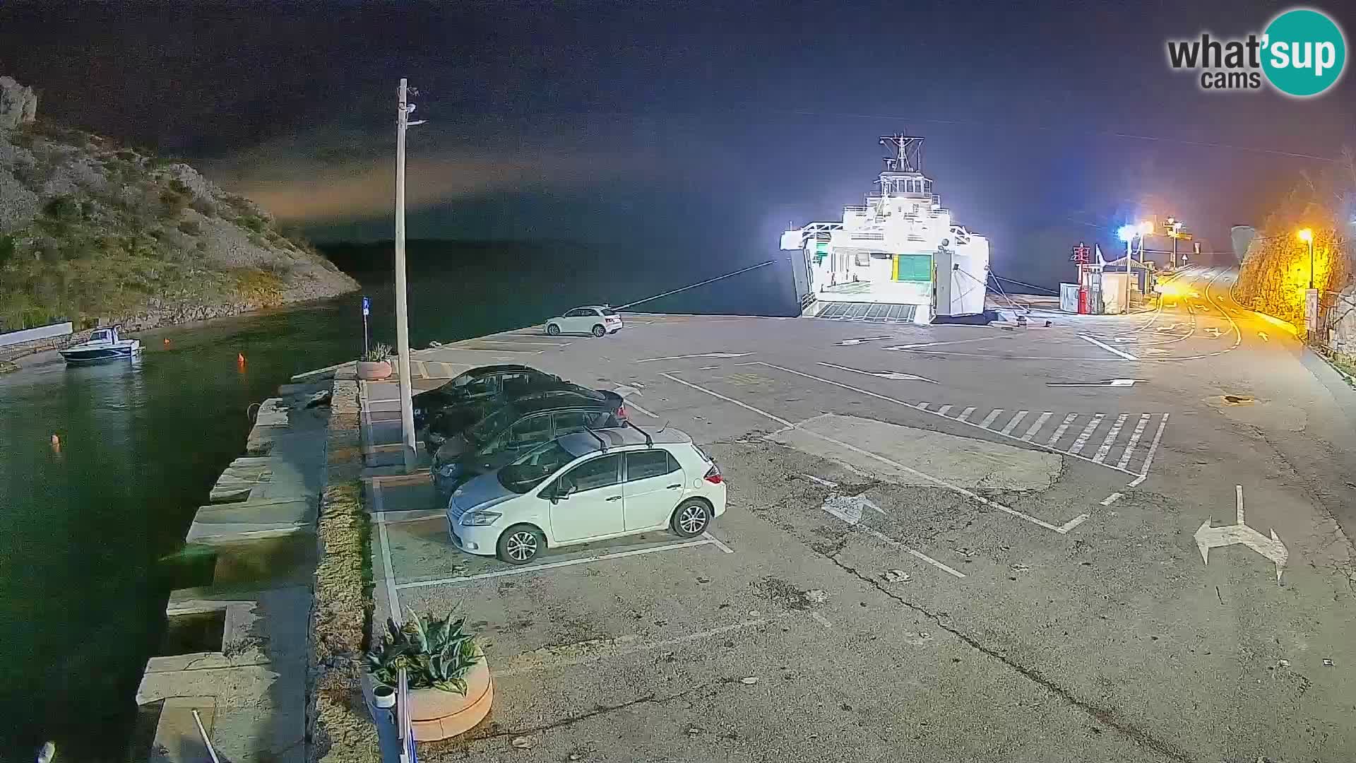 Webcam Fährhafen Prizna – zur Insel Pag