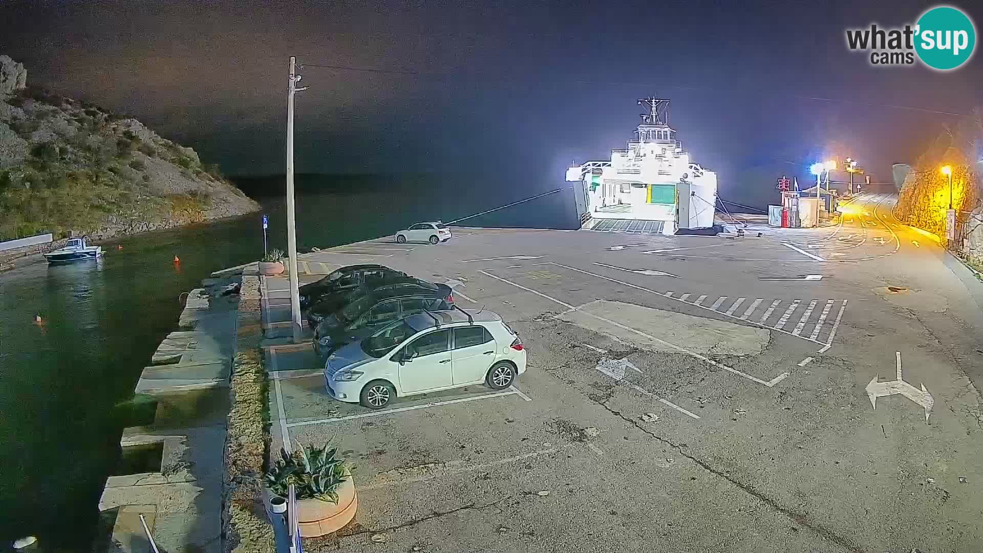 Webcam Prizna ferry port to Pag island
