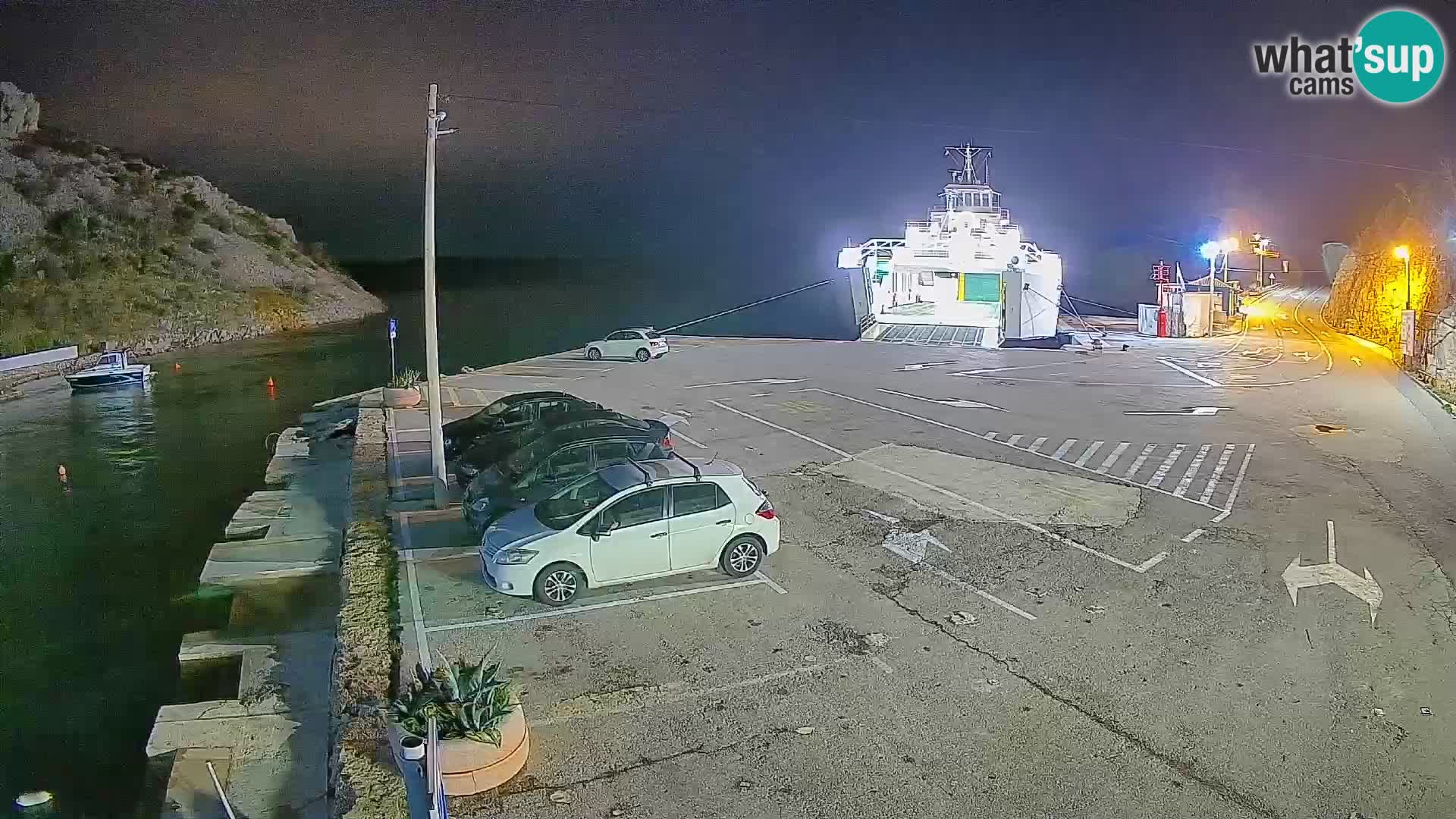 Webcam Prizna ferry port to Pag island