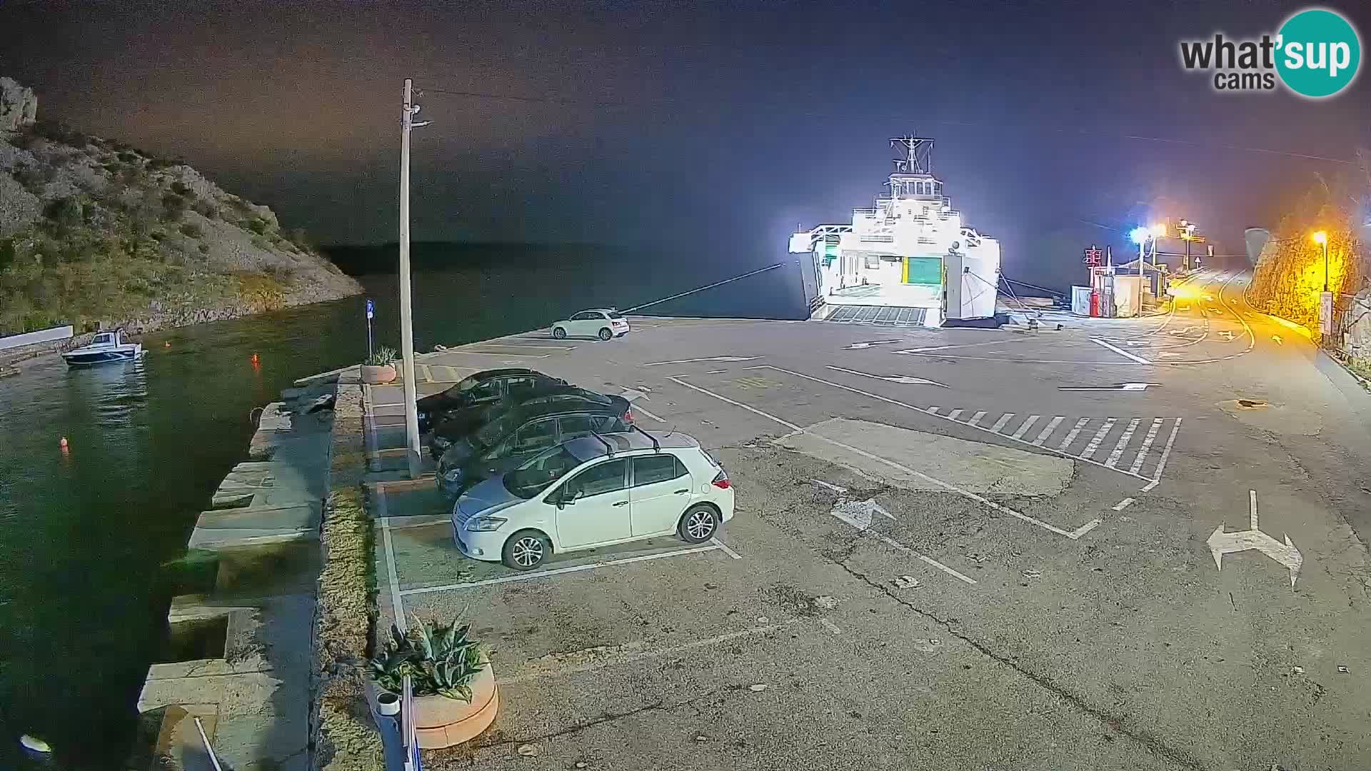 Webcam Prizna ferry port to Pag island