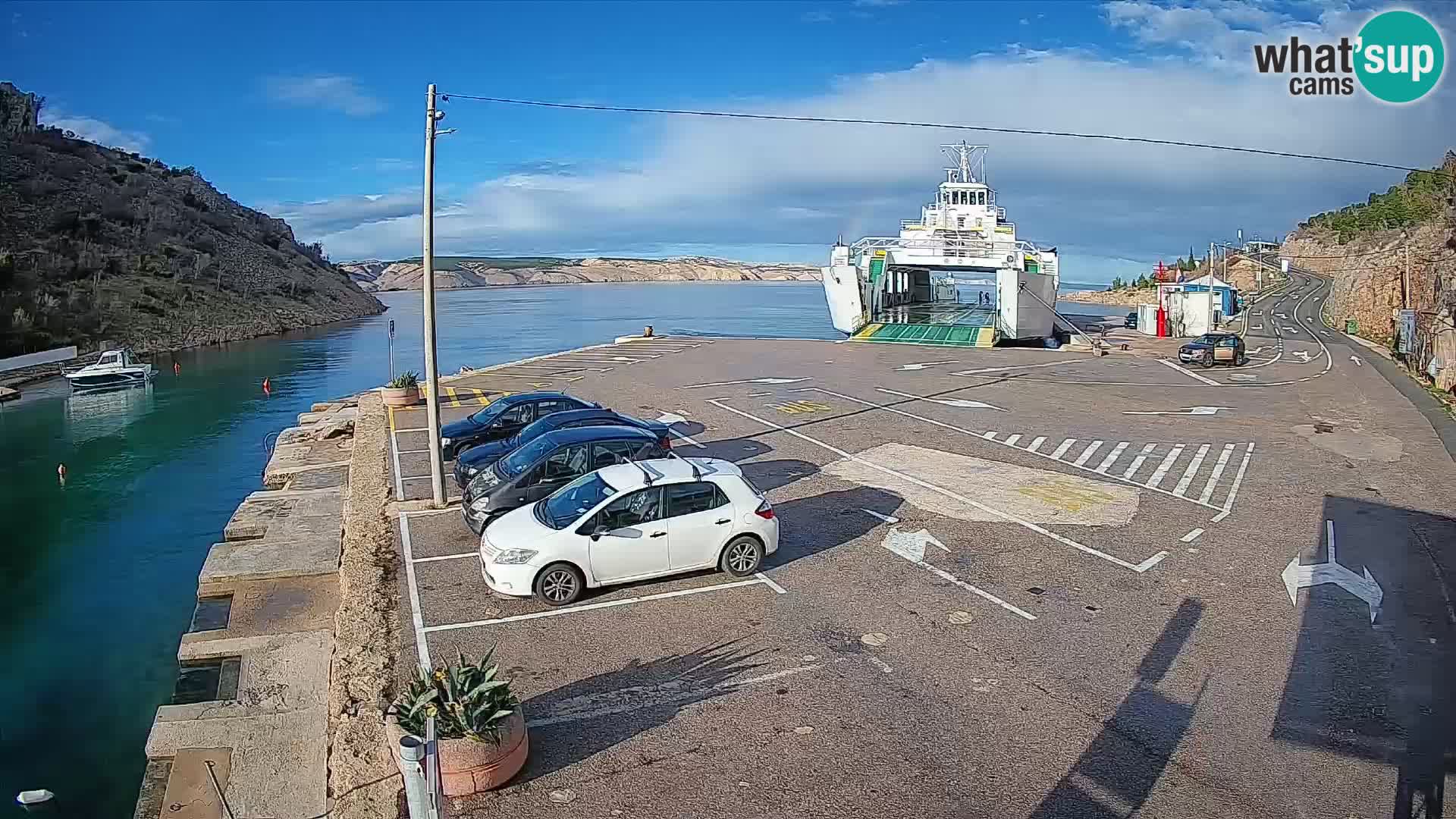 Webcam Fährhafen Prizna – zur Insel Pag