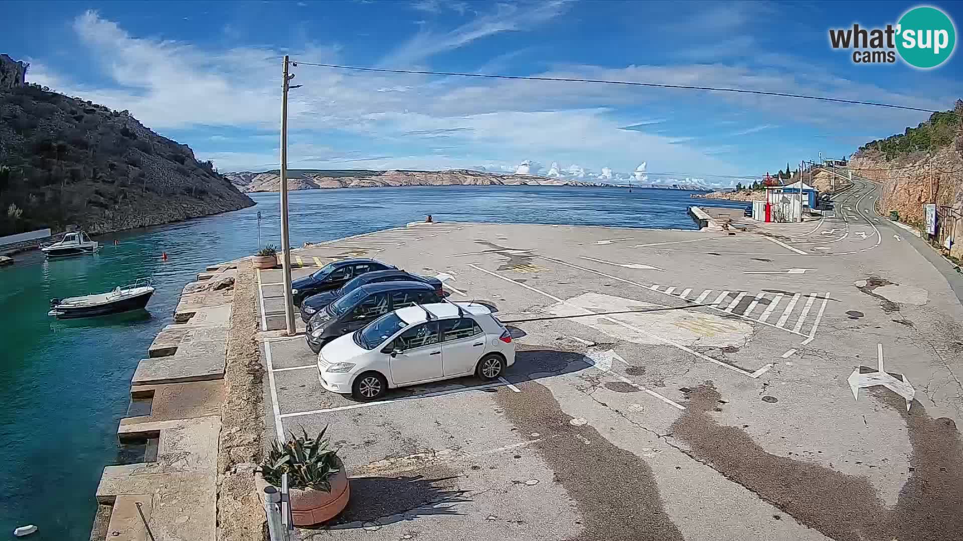 Webcam Fährhafen Prizna – zur Insel Pag