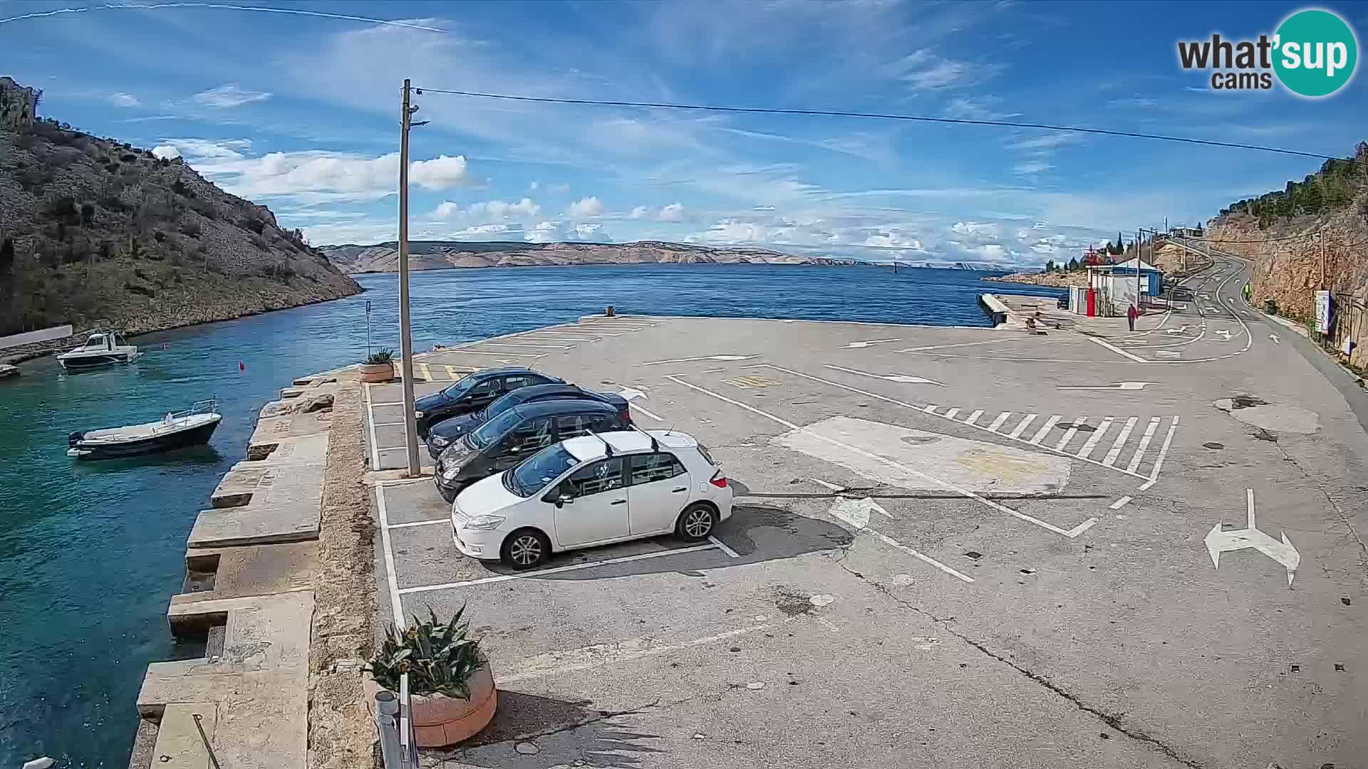 Webcam Fährhafen Prizna – zur Insel Pag