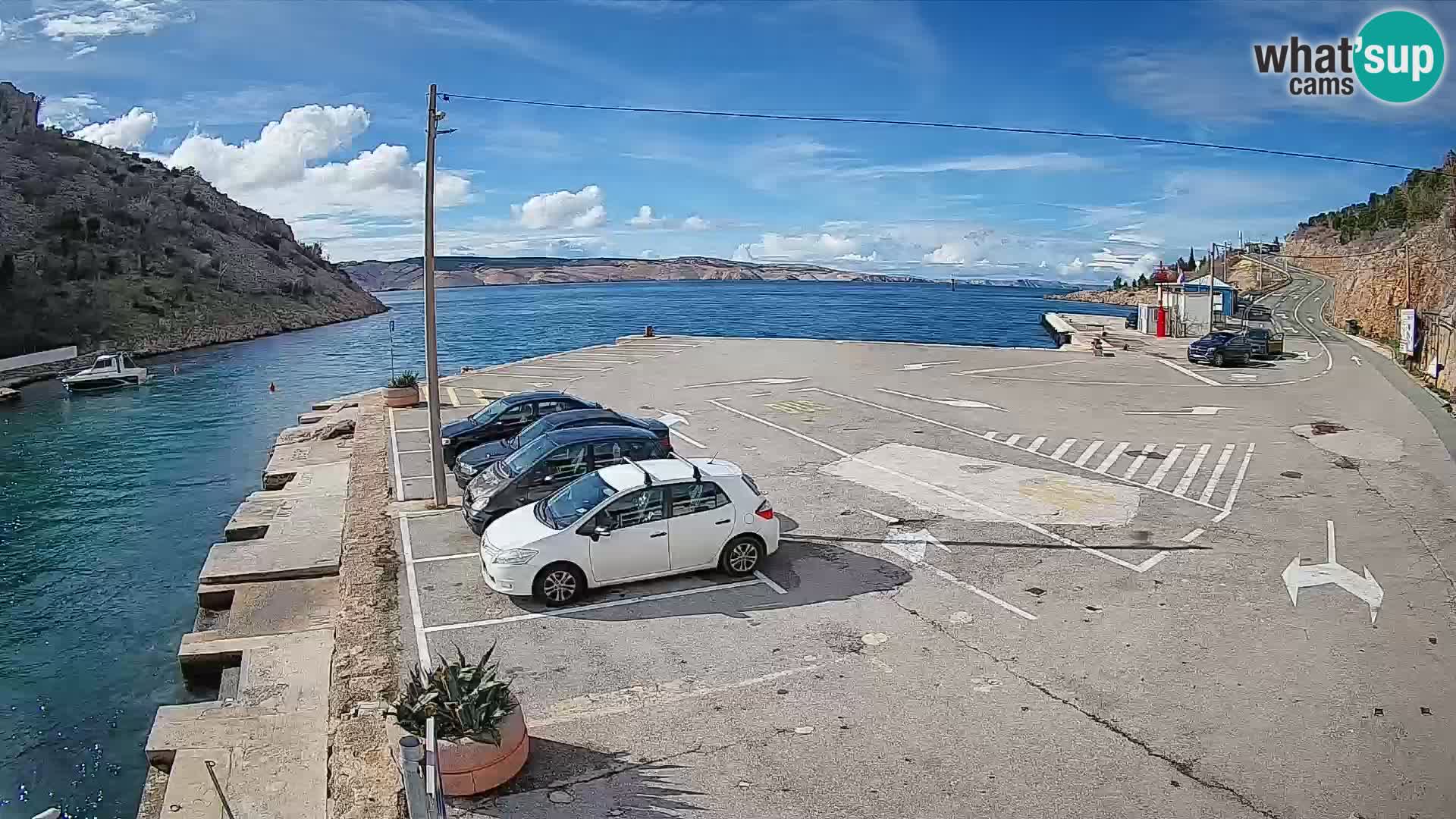 Webcam Fährhafen Prizna – zur Insel Pag