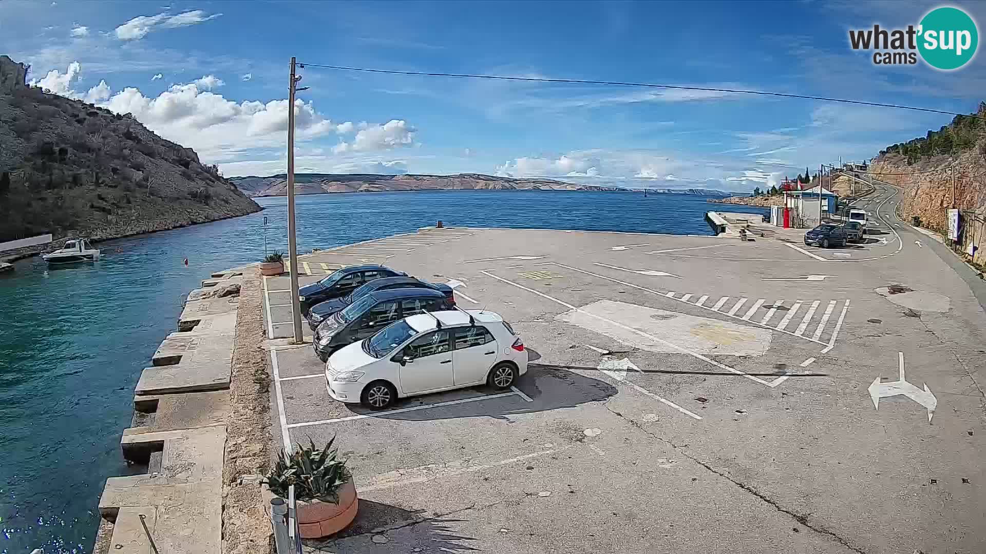 Webcam port de ferry de Prizna – vers l’île de Pag