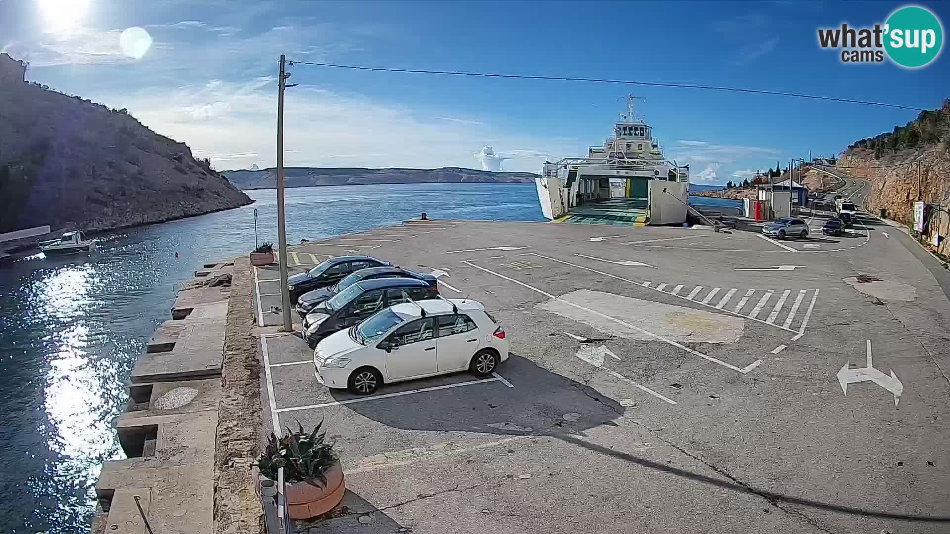 Webcam Fährhafen Prizna – zur Insel Pag