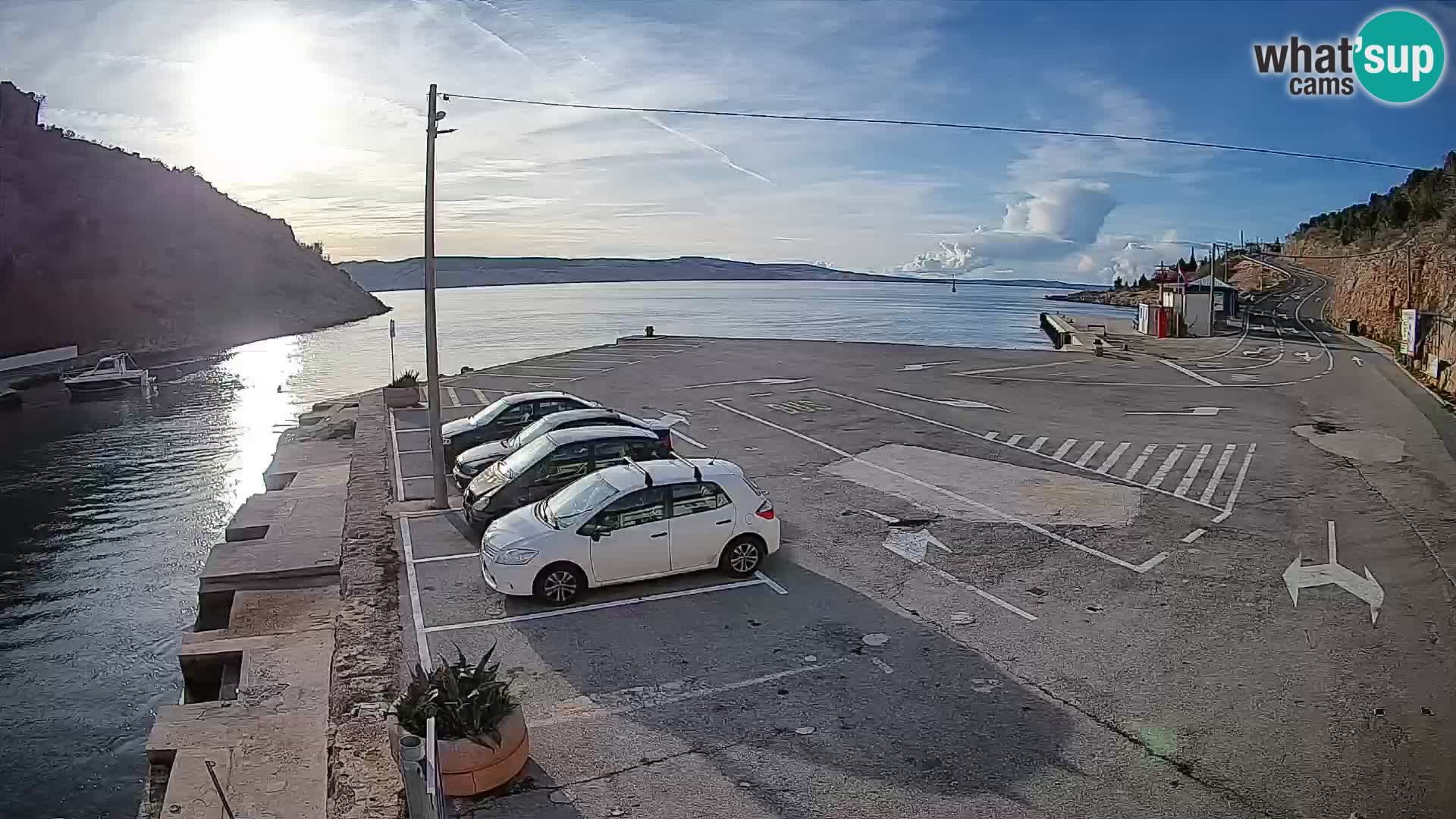 Webcam Fährhafen Prizna – zur Insel Pag