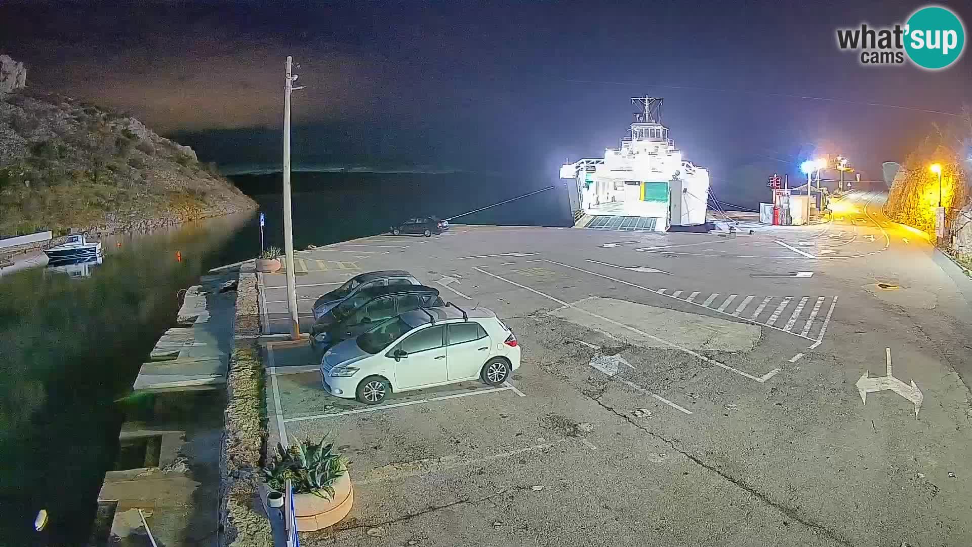 Webcam port de ferry de Prizna – vers l’île de Pag