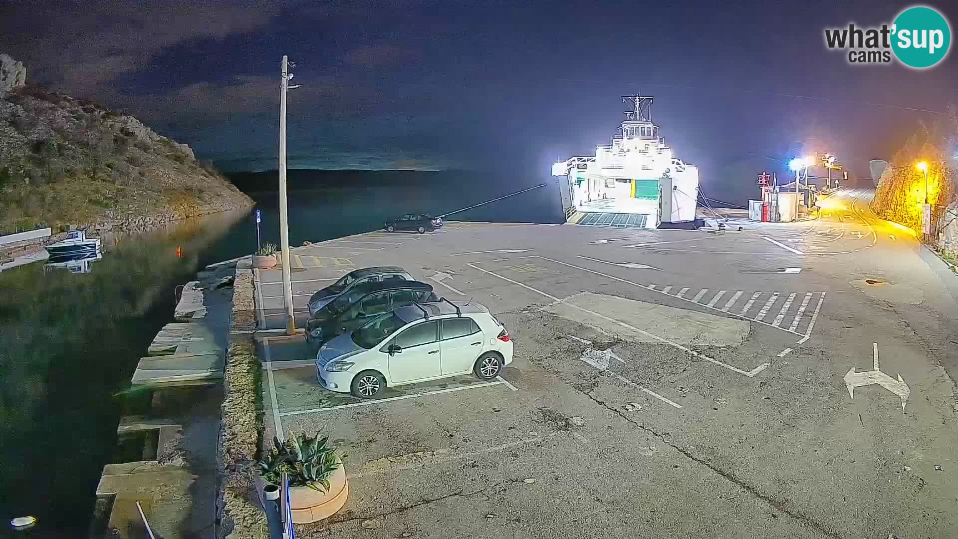 Webcam port de ferry de Prizna – vers l’île de Pag