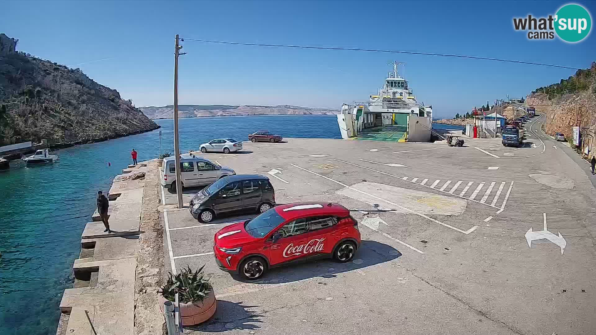 Webcam Prizna ferry port to Pag island