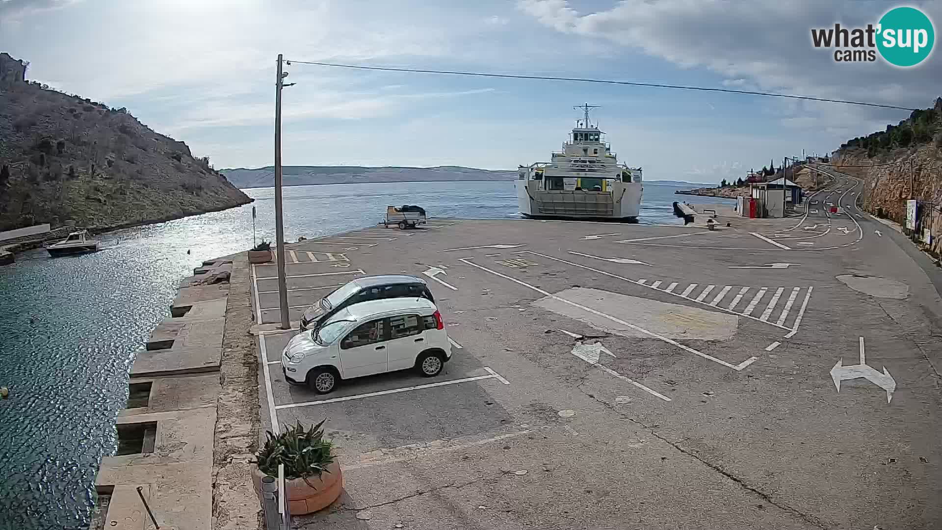 Webcam Prizna ferry port to Pag island