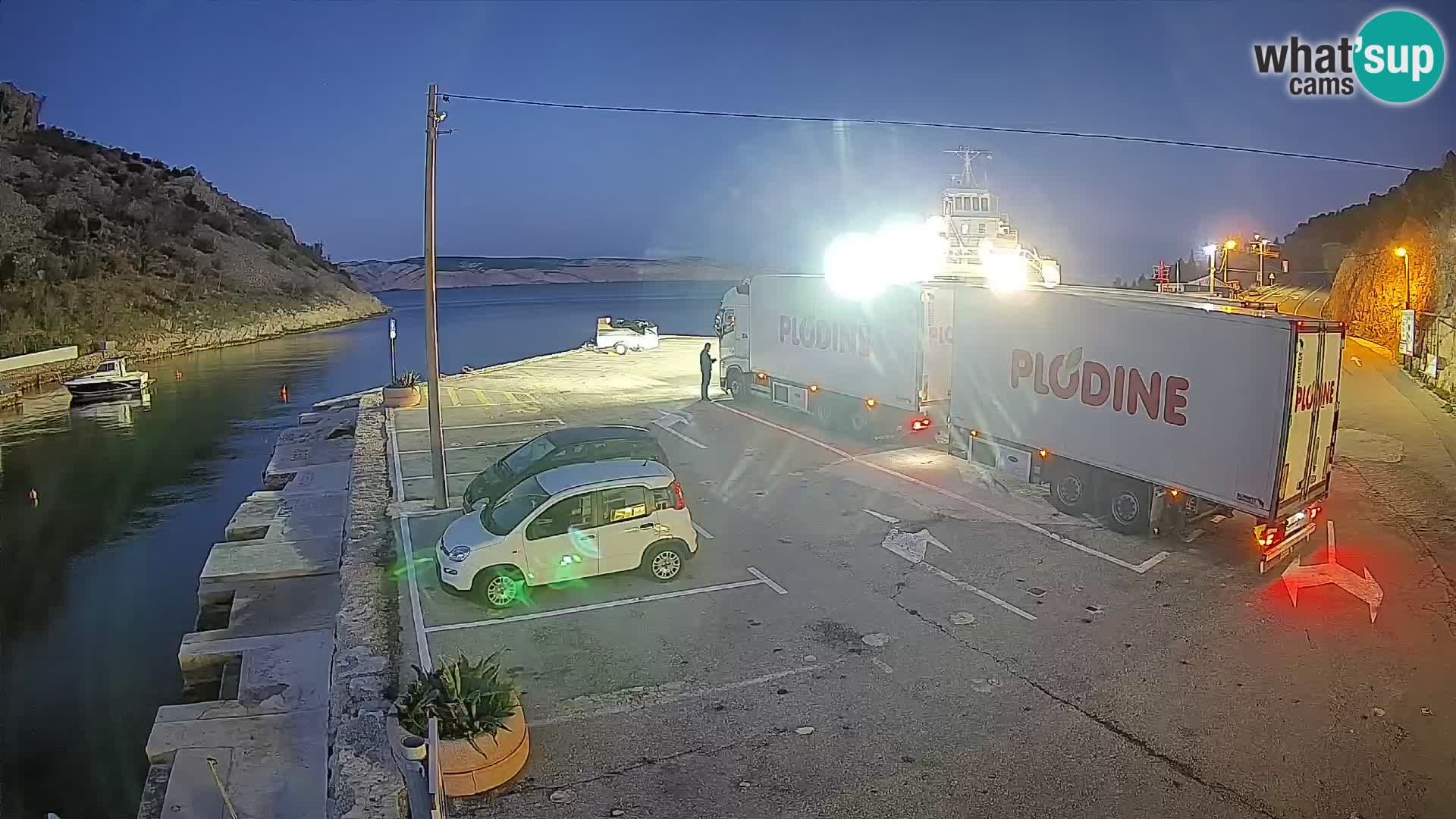 Webcam port de ferry de Prizna – vers l’île de Pag