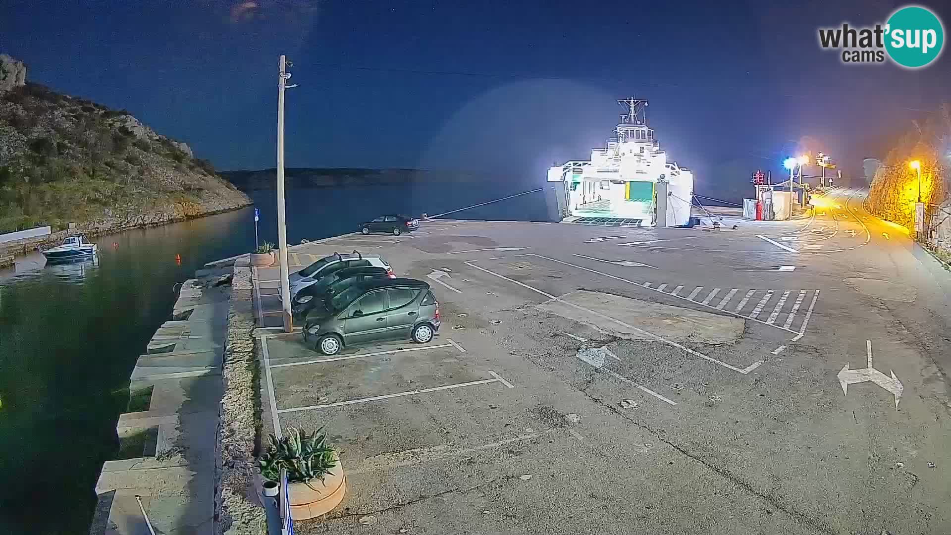 Webcam port de ferry de Prizna – vers l’île de Pag