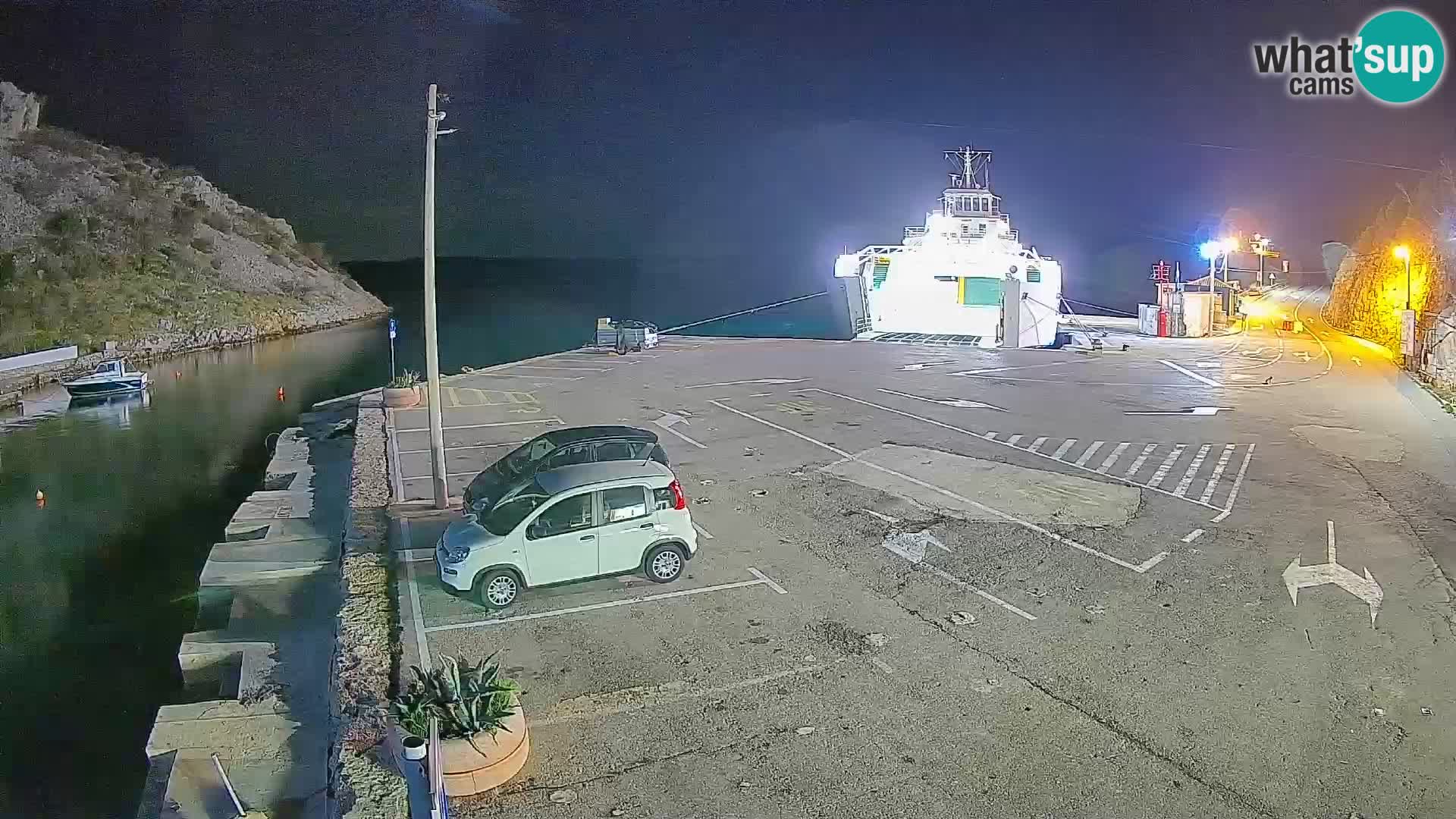Webcam Prizna ferry port to Pag island