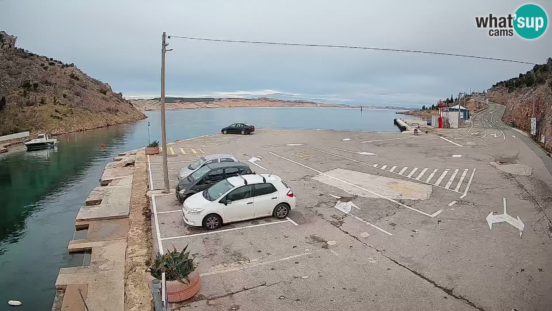 Webcam Fährhafen Prizna – zur Insel Pag