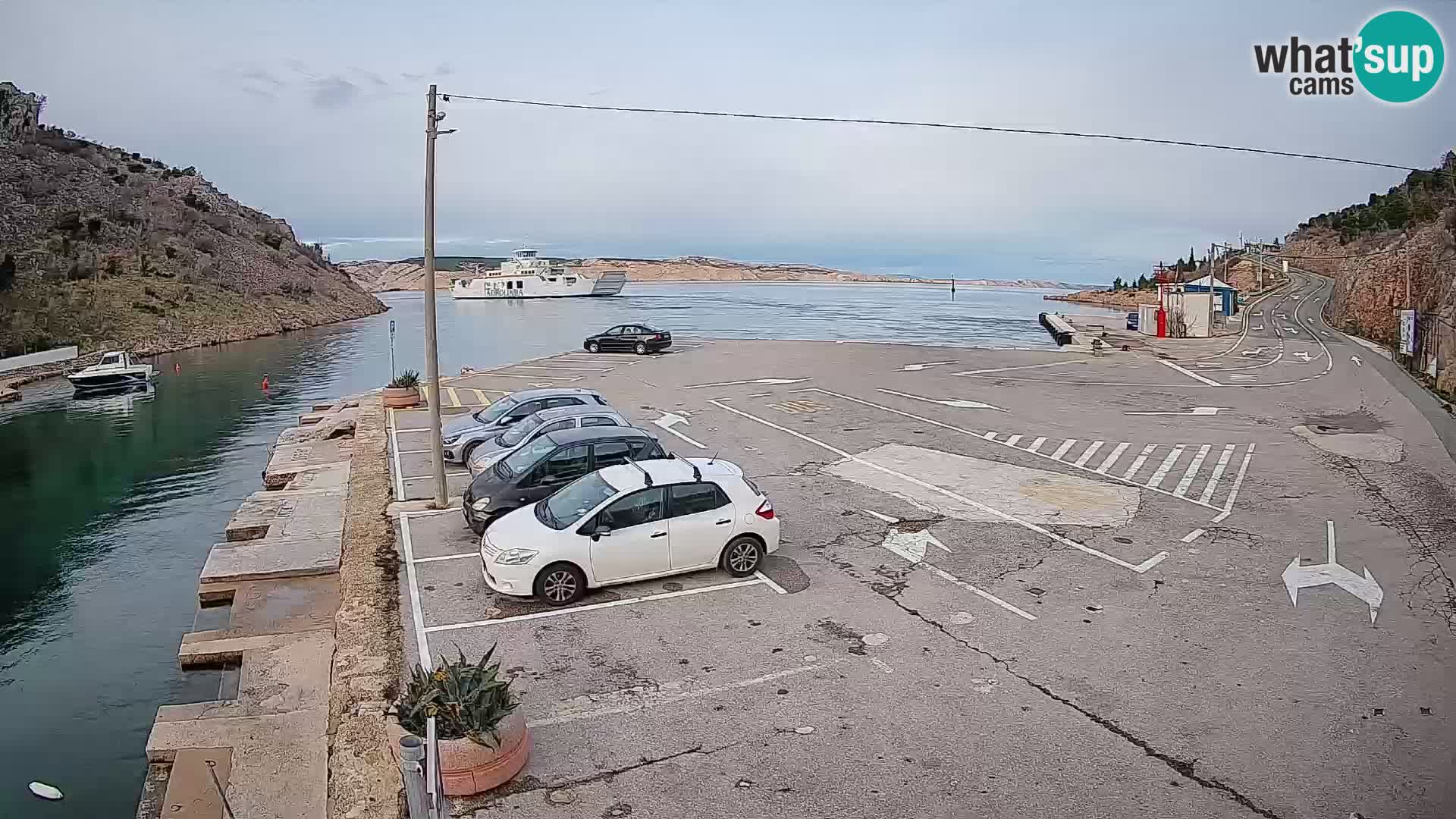 Webcam Fährhafen Prizna – zur Insel Pag