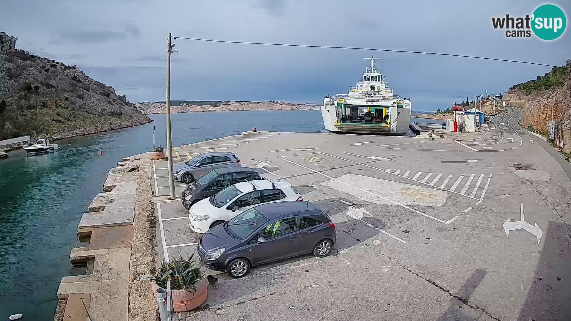 Webcam Prizna ferry port to Pag island