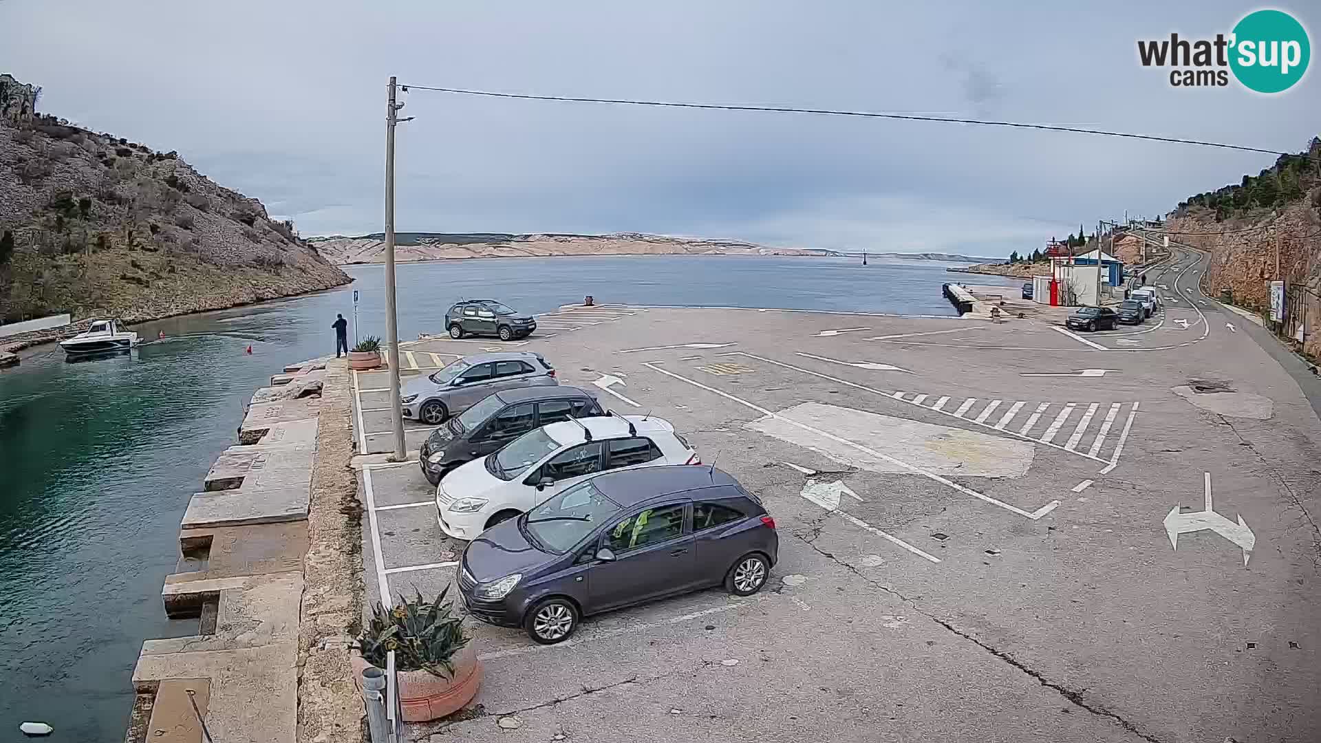 Webcam Fährhafen Prizna – zur Insel Pag