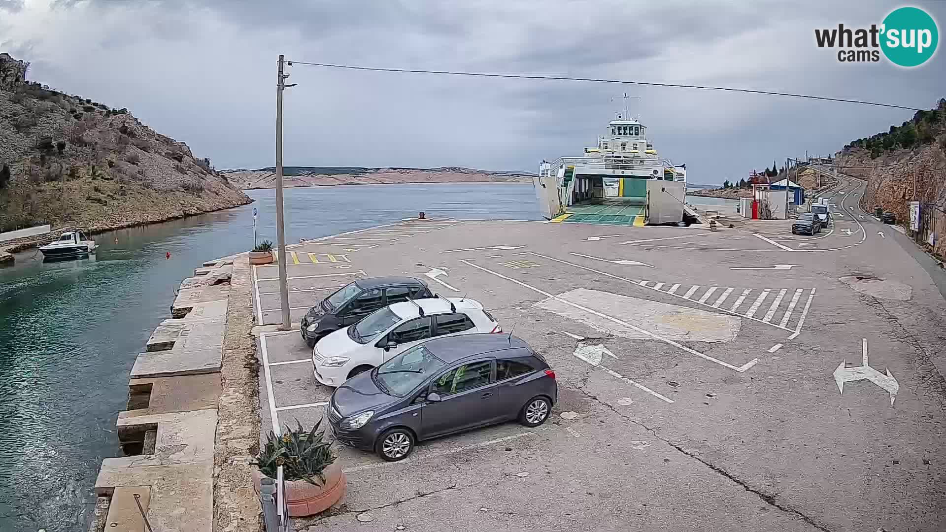 Webcam Fährhafen Prizna – zur Insel Pag