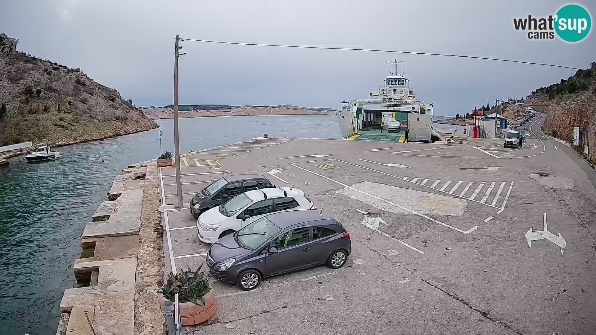 Webcam Fährhafen Prizna – zur Insel Pag