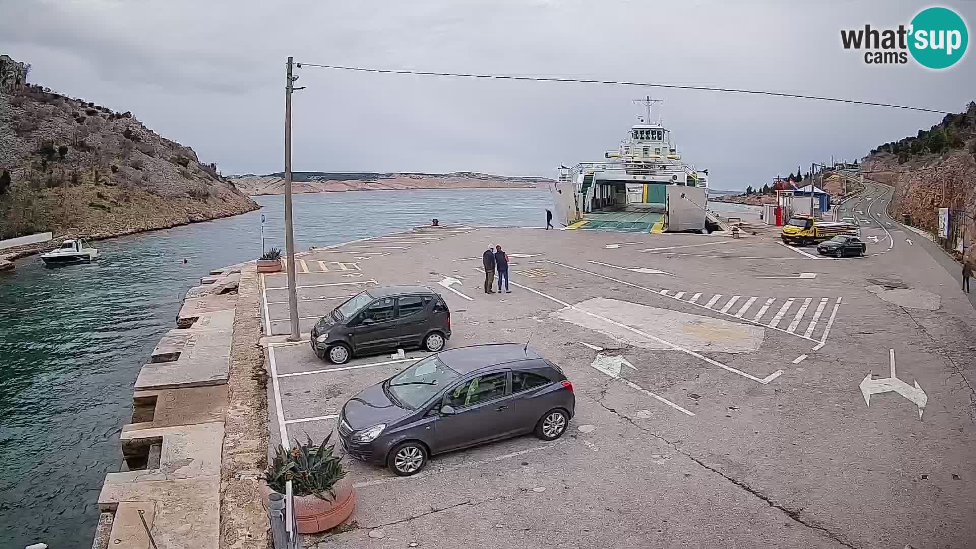 Webcam port de ferry de Prizna – vers l’île de Pag