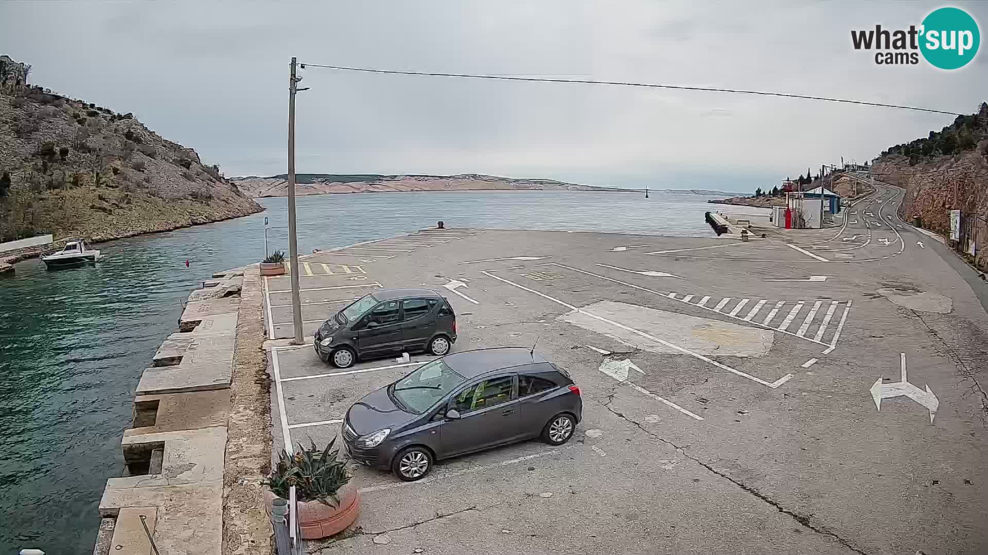 Webcam Fährhafen Prizna – zur Insel Pag