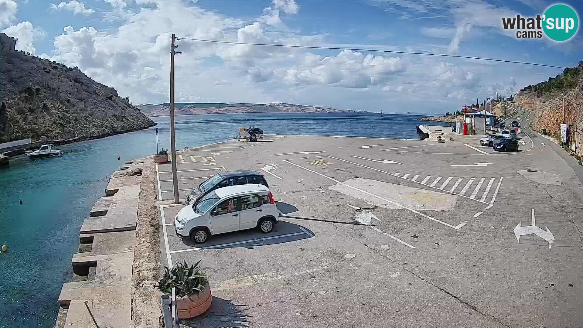 Webcam port de ferry de Prizna – vers l’île de Pag