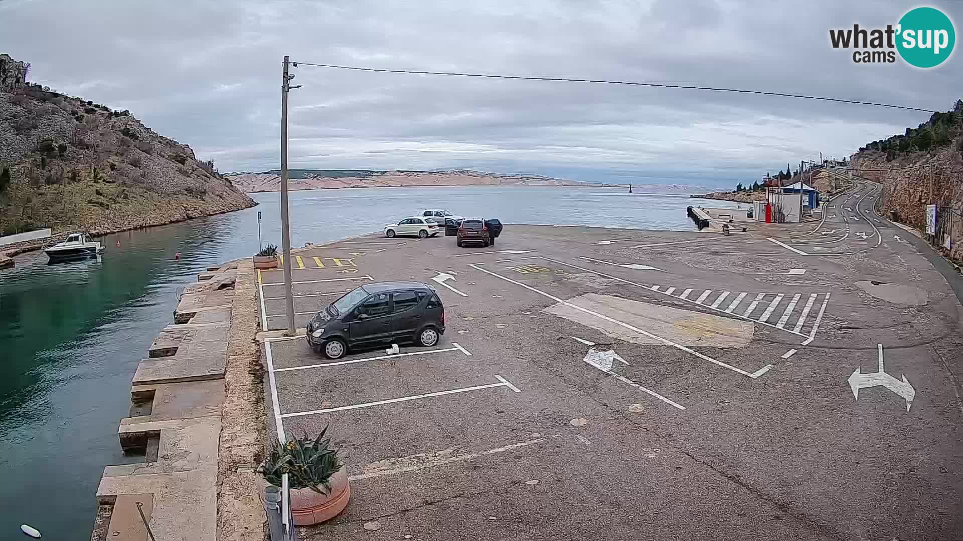 Webcam Fährhafen Prizna – zur Insel Pag