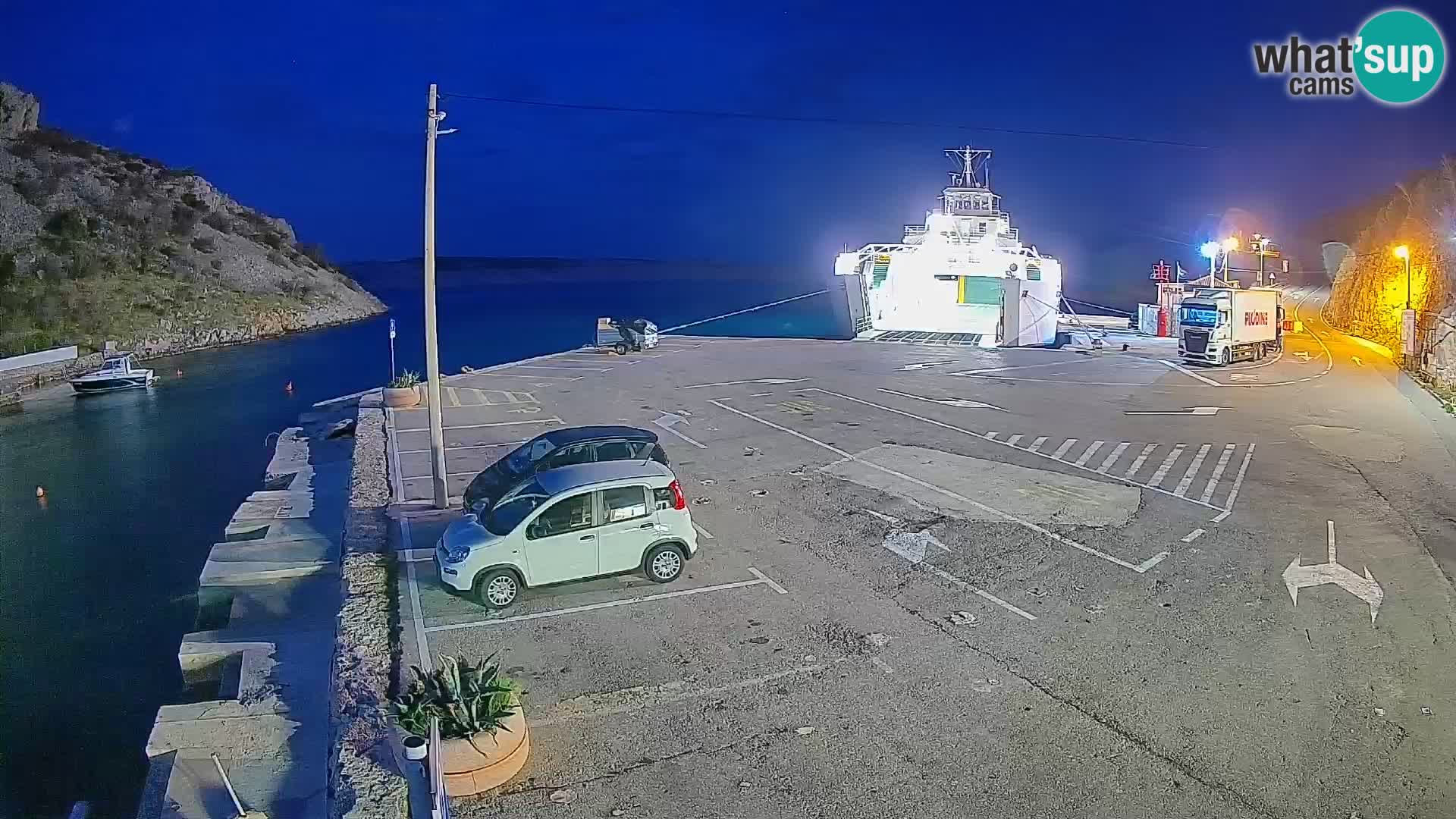 Webcam Fährhafen Prizna – zur Insel Pag