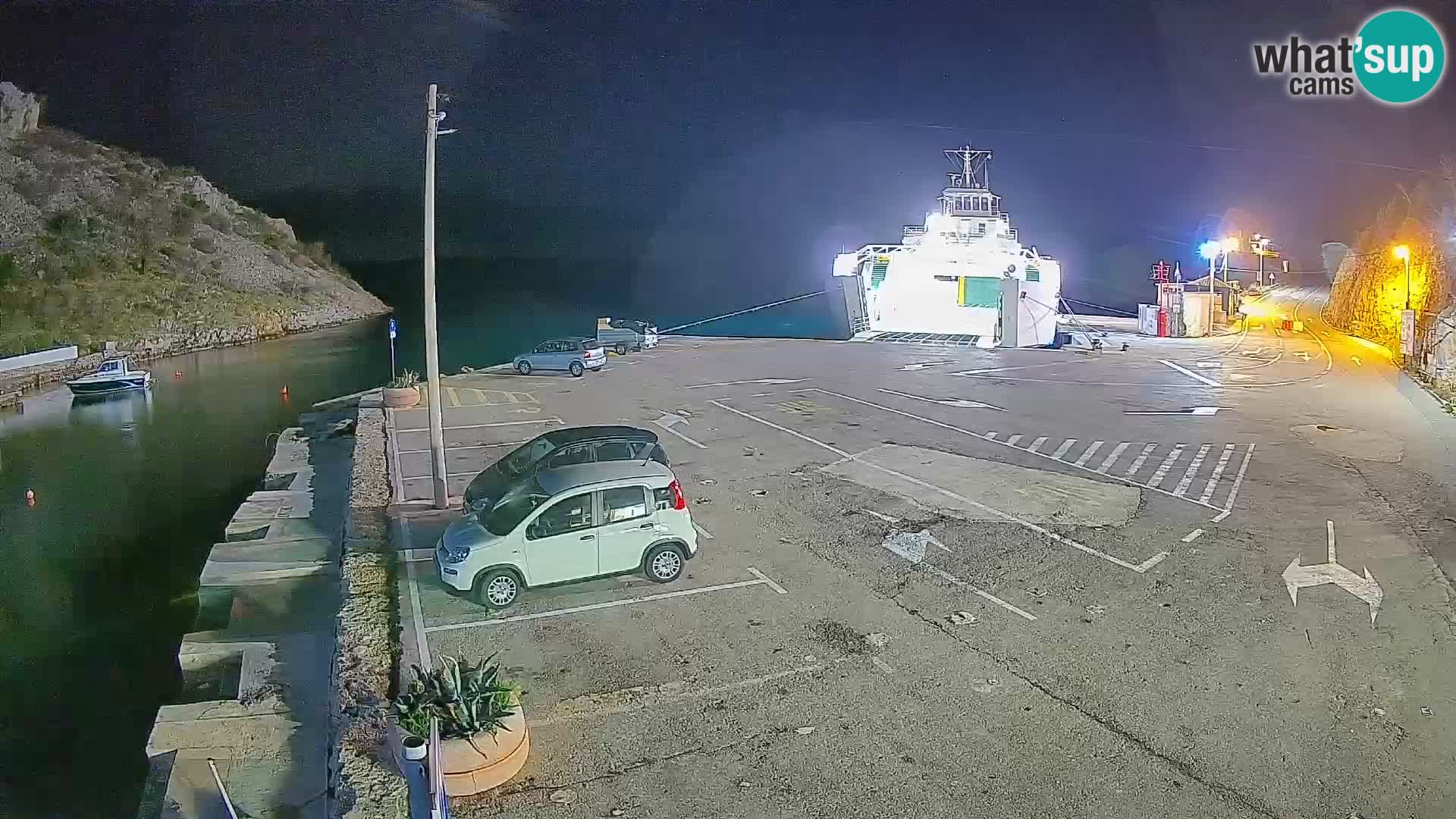 Webcam Prizna ferry port to Pag island