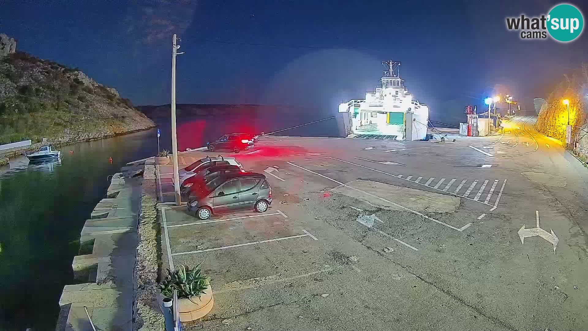 Webcam Prizna ferry port to Pag island